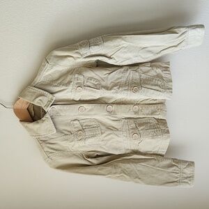 Aeropostale y2k cream corduroy jacket cropped 100% cotton women S big buttons